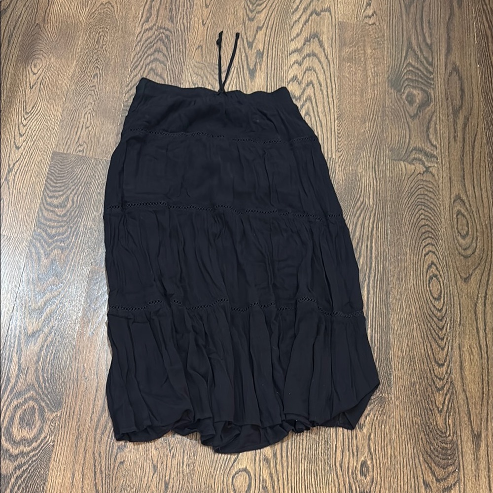 Garage Black Midi Skirt